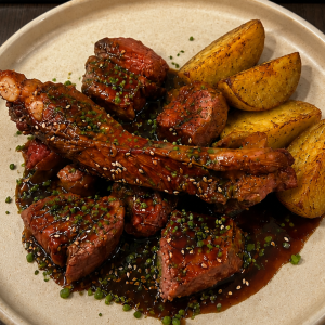 Costilla teriyaki