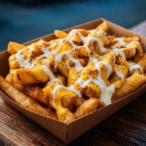 Patatas con salsa de queso